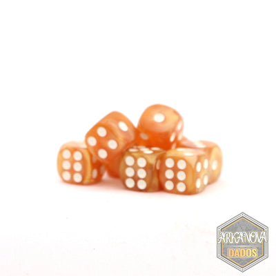 Marmolado - 12mm 36 Dados Ámbar | Dados para juegos de rol y mesa en PiedraBruja Chile