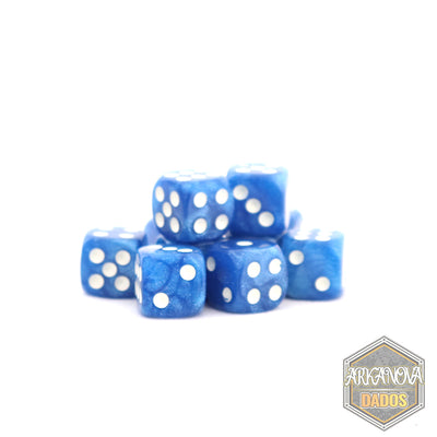 Marmolado - 12mm 36 Dados Azul Claro | Dados para juegos de rol y mesa en PiedraBruja Chile