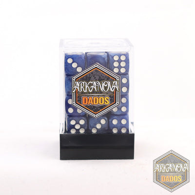 Marmolado - 12mm 36 Dados Azul | Dados para juegos de rol y mesa en PiedraBruja Chile