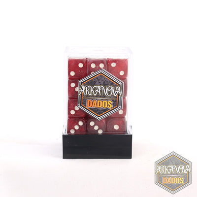 Marmolado - 12mm 36 Dados Rojo Oscuro | Dados para juegos de rol y mesa en PiedraBruja Chile