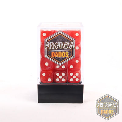 Marmolado - 12mm 36 Dados Rojo | Dados para juegos de rol y mesa en PiedraBruja Chile