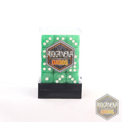 Marmolado - 12mm 36 Dados Verde Claro | Dados para juegos de rol y mesa en PiedraBruja Chile