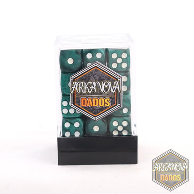 Marmolado - 12mm 36 Dados Verde Oscuro | Dados para juegos de rol y mesa en PiedraBruja Chile