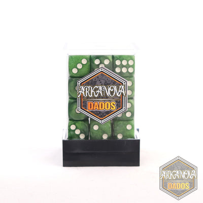 Marmolado - 12mm 36 Dados Verde | Dados para juegos de rol y mesa en PiedraBruja Chile