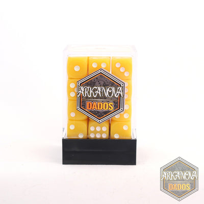 Sólido - 12mm 36 Dados Amarillo | Dados para juegos de rol y mesa en PiedraBruja Chile