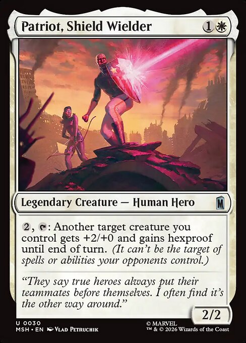 Patriot, Shield Wielder Regular Foil (ingles) 30 | Singles MTG en PiedraBruja