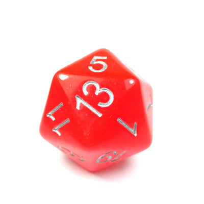 Jumbo - D20 Fluorescente Rojo | Dados para juegos de rol y mesa en PiedraBruja Chile