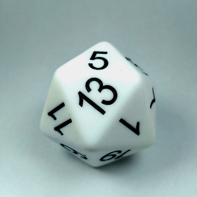 Jumbo - D20 Sólido Blanco | Dados para juegos de rol y mesa en PiedraBruja Chile