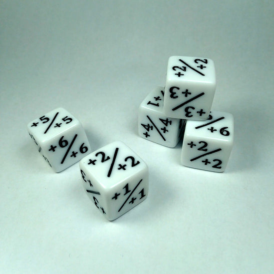 Dados d6 contador Magic +1/+1 Blanco