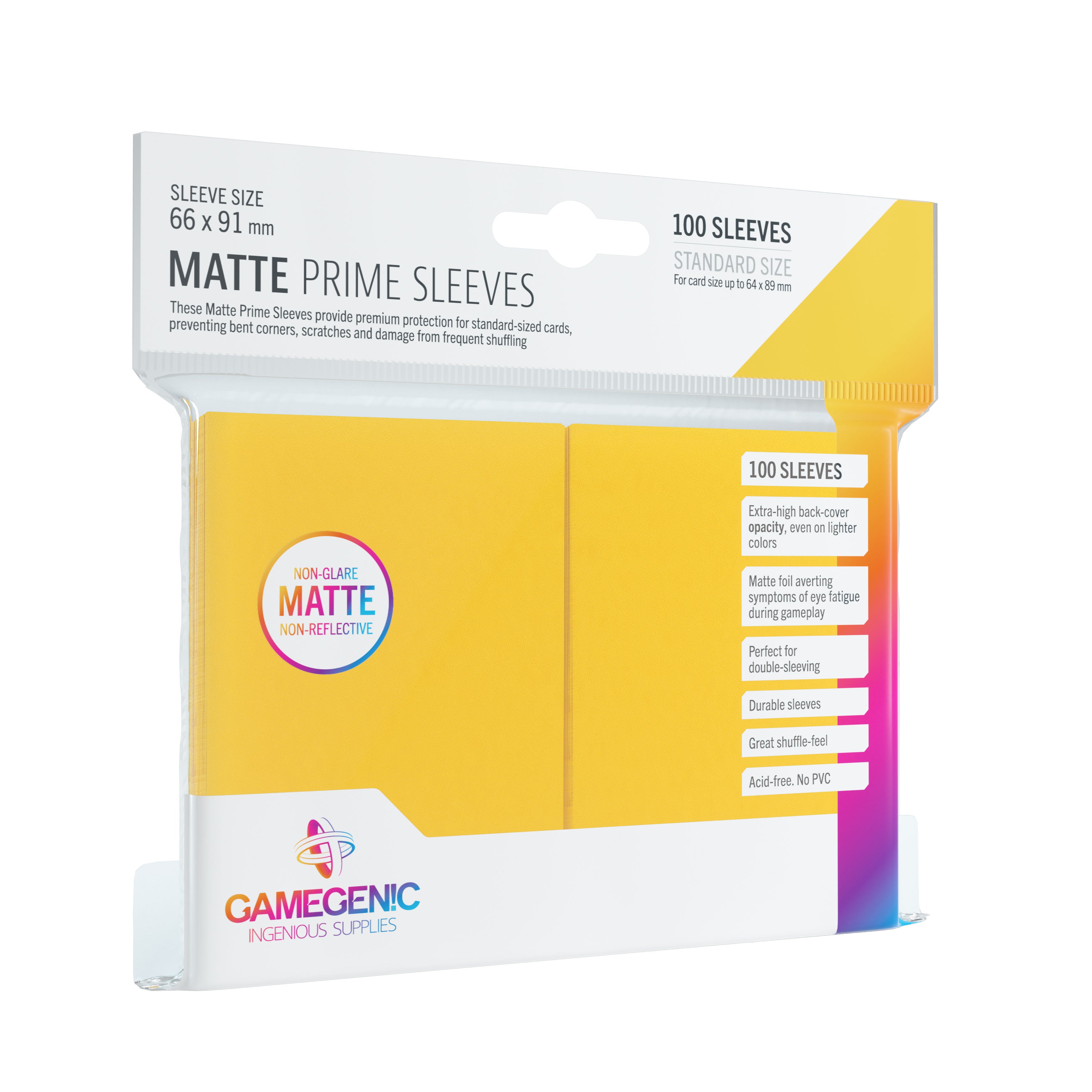 Matte Prime - Yellow (x100) | Accesorios Gamegenic para TCG en PiedraBruja Chile