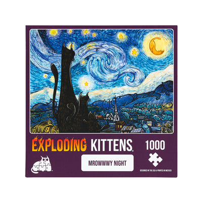 Puzzle Exploding Kittens 1000 piezas: Mrowwwy Night | Rompecabezas e ingenios para niños, desafía su mente en PiedraBruja Chile