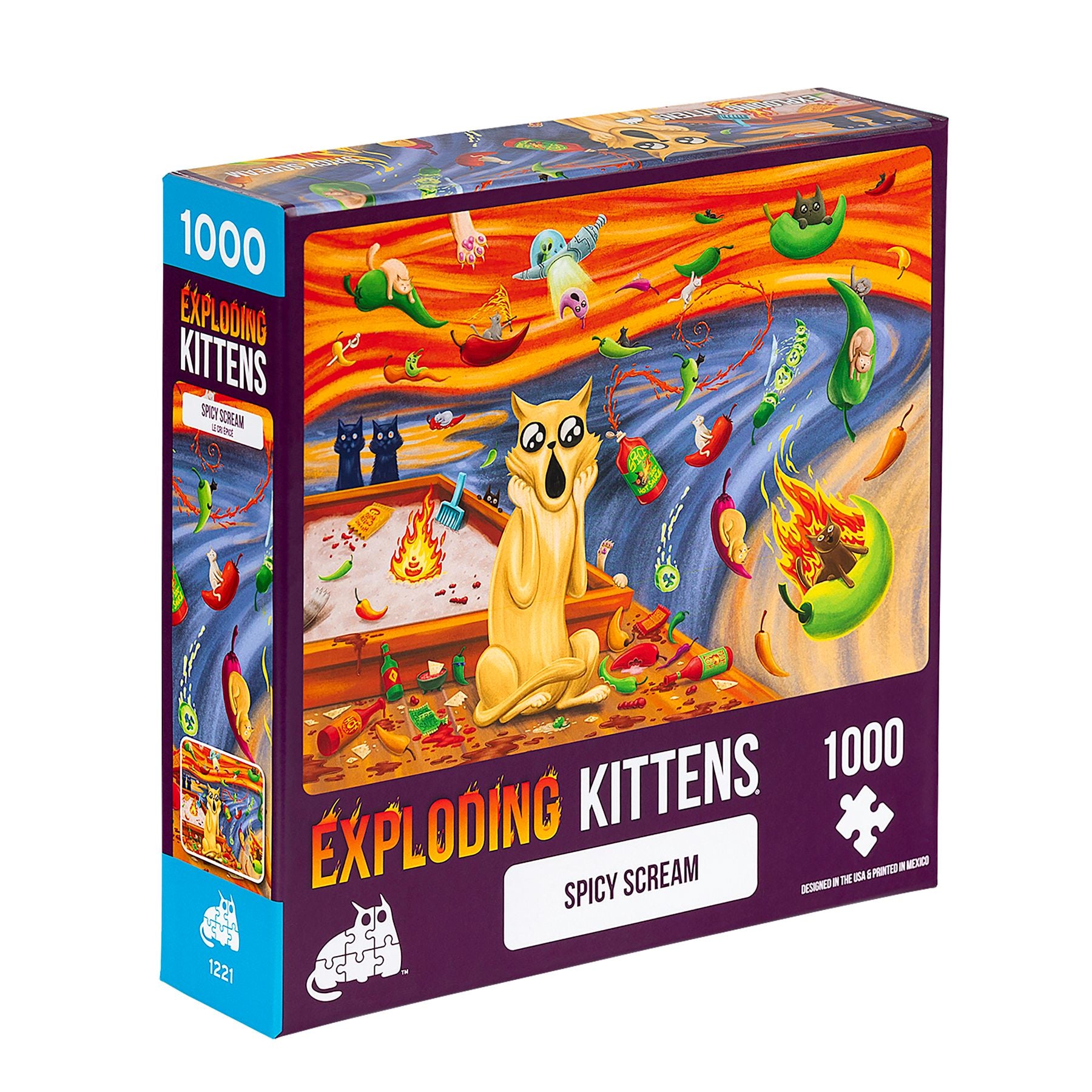 Puzzle Exploding Kittens 1000 piezas - Spicy Scream | Rompecabezas e ingenios para niños, desafía su mente en PiedraBruja Chile