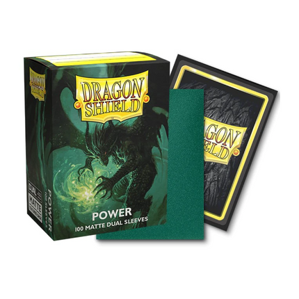 Dragon Shield Sleeves: Standard Dual - Matte Green/Power (100 ct.)