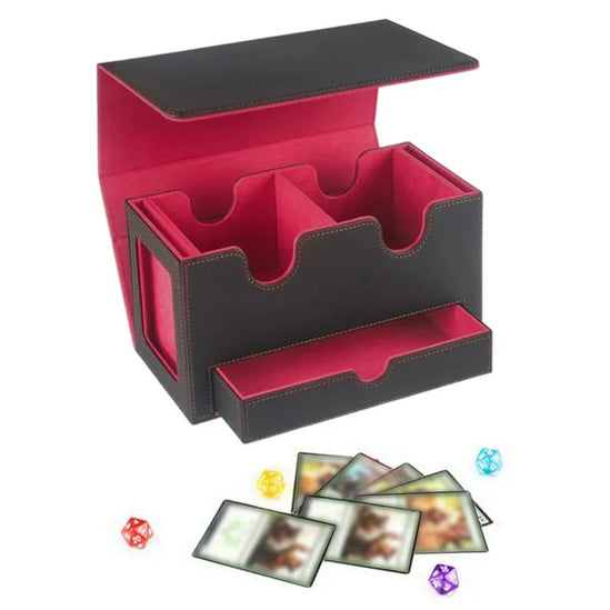 Deckbox: Doble Compartimiento 200+ Doble Protector - Negro/Rojo