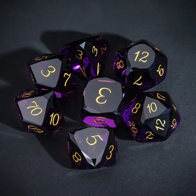 Especial - Cristal Pulido Purpura | Dados para juegos de rol y mesa en PiedraBruja Chile