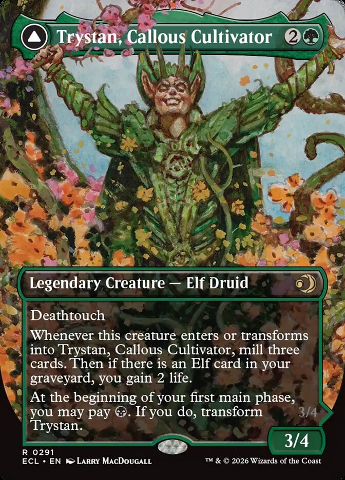 Trystan, Callous Cultivator // Trystan, Penitent Culler Borderless (ingles) 291