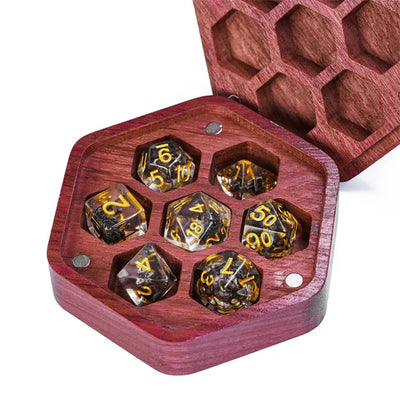 Caja de Madera - Hexagonal | Dados para juegos de rol y mesa en PiedraBruja Chile