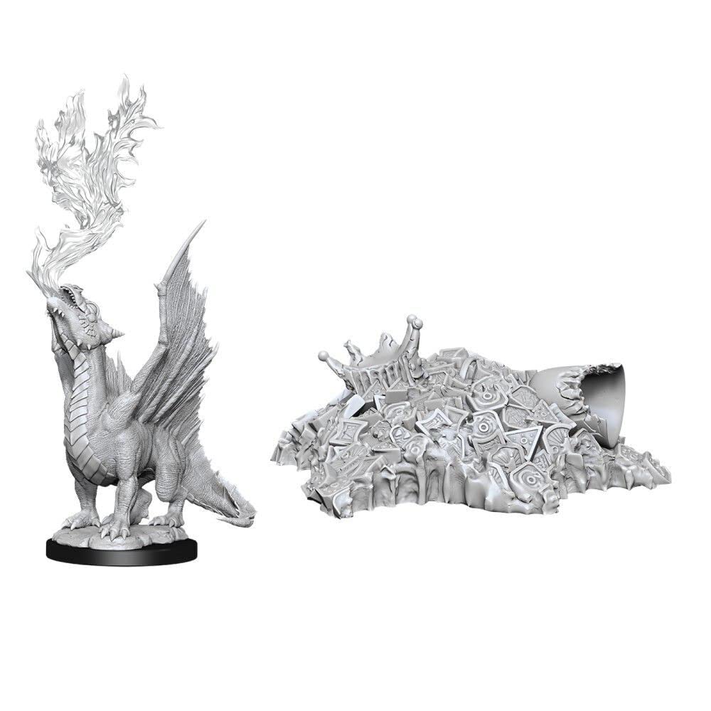 Nolzur’s Marvelous Miniatures: Unpainted Minis Wave 11 - Gold Dragon Wyrmling & Small Treasure Pile