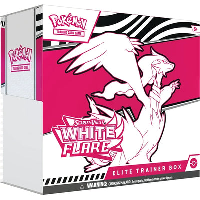 Scarlet & Violet White Flare Elite Trainer Box | Pokémon TCG, sobres, cartas pokemon y coleccionables en PiedraBruja Chile