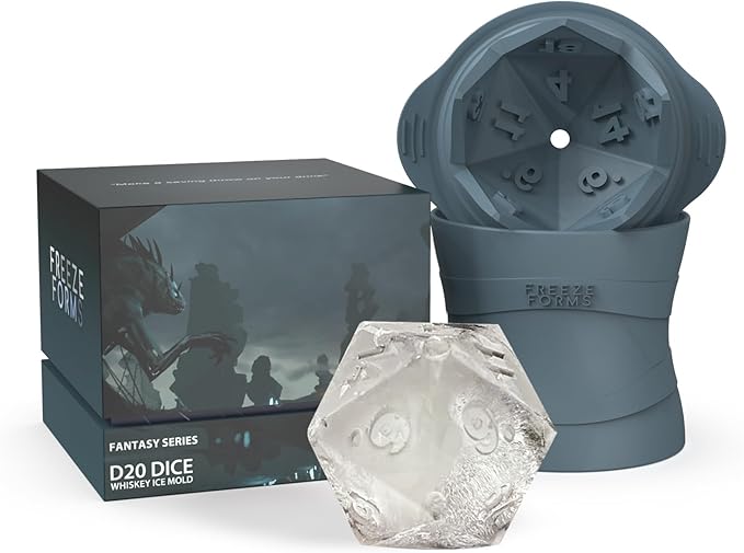 Molde profesional para cubos de hielo con forma de dados D20