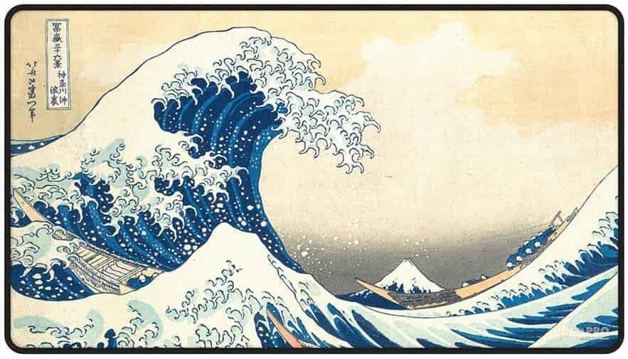 Playmat: Black Stitched - The Great Wave Off Kanagawa