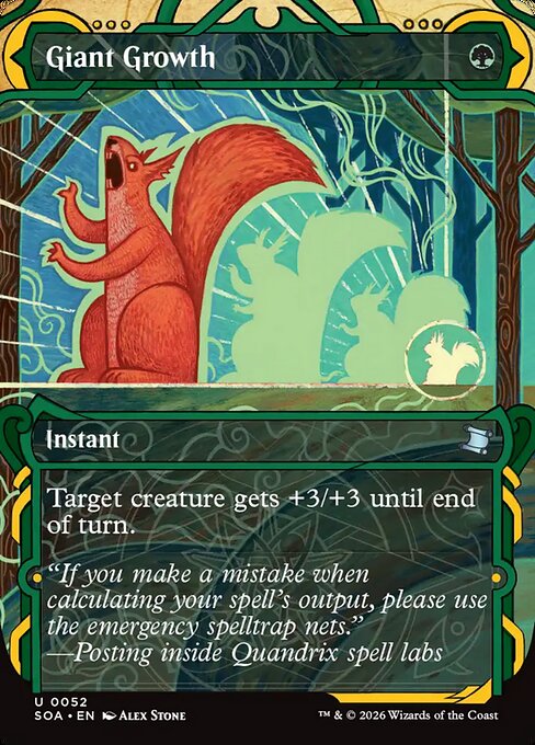 Giant Growth Borderless Foil (ingles) 52 | Singles MTG en PiedraBruja