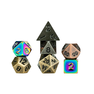 Set 7 Dados Mini Metal - Mystery Misfit Assortment | Dados para juegos de rol y mesa en PiedraBruja Chile