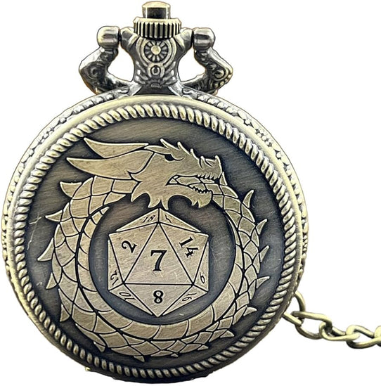 Locket Reloj Uroboros de Bolsillo +  de Metalicosmini [Color Bronce]