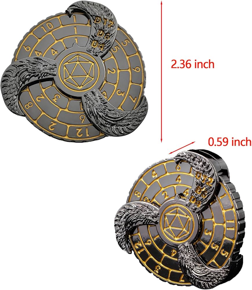 Disco-Dado Metálico Hierro Amarillo - Dragon de 3 cabezas