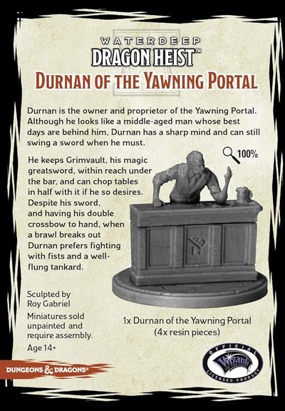 Gale Force Nine Dungeons & Dragons Waterdeep Dragon Heist: Durnan of The Bostezo Portal