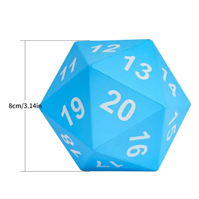 Especial Jumbo - Espuma D20 Celeste | Dados para juegos de rol y mesa en PiedraBruja Chile