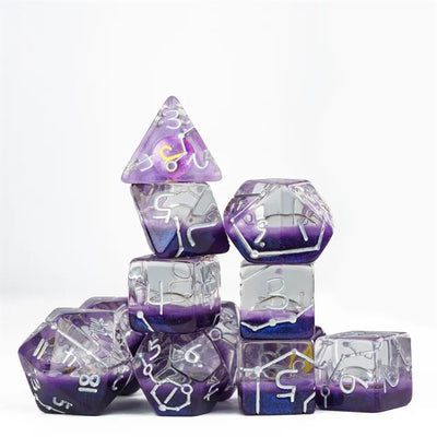 Rellenos 12 dados - Constelaciones Zodiacales Morados | Dados para juegos de rol y mesa en PiedraBruja Chile