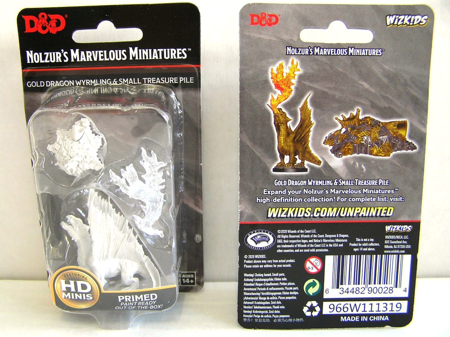 Nolzur’s Marvelous Miniatures: Unpainted Minis Wave 11 - Gold Dragon Wyrmling & Small Treasure Pile