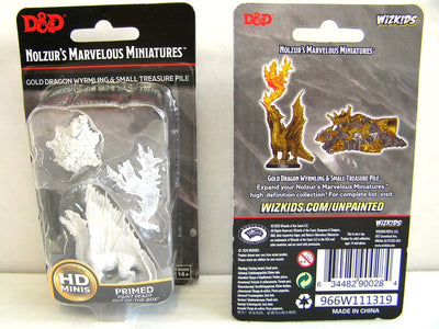 Nolzur’s Marvelous Miniatures: Unpainted Minis Wave 11 - Gold Dragon Wyrmling & Small Treasure Pile