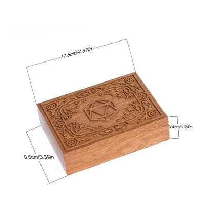 Caja de Madera - Tallada D20 | Dados para juegos de rol y mesa en PiedraBruja Chile