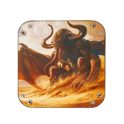 Bandeja para Dados - Diseño Cthulhu Naranja | Dados para juegos de rol y mesa en PiedraBruja Chile