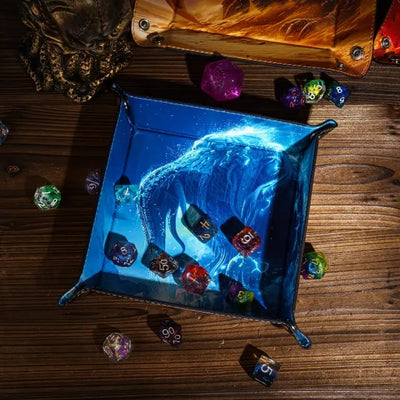 Bandeja para Dados - Diseño Cthulhu Azul | Dados para juegos de rol y mesa en PiedraBruja Chile