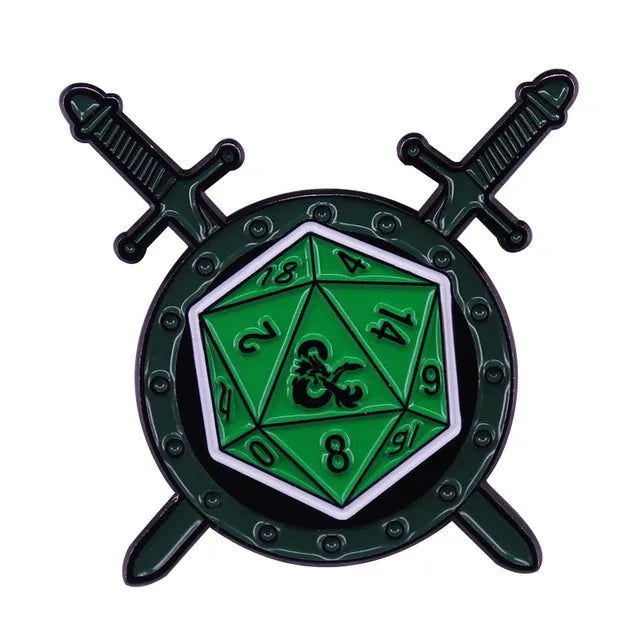 Pin Esmaltado - Escudo D20 | Coleccionables, figuras y artículos geek en PiedraBruja Chile