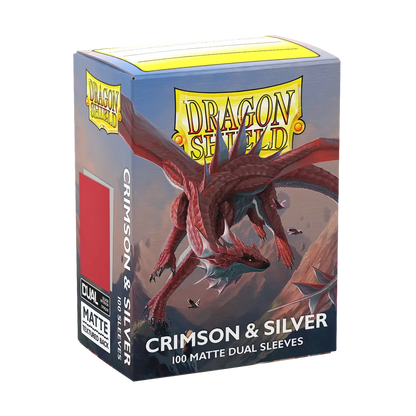 Matte Dual Sleeves - Crimson & Silver x100