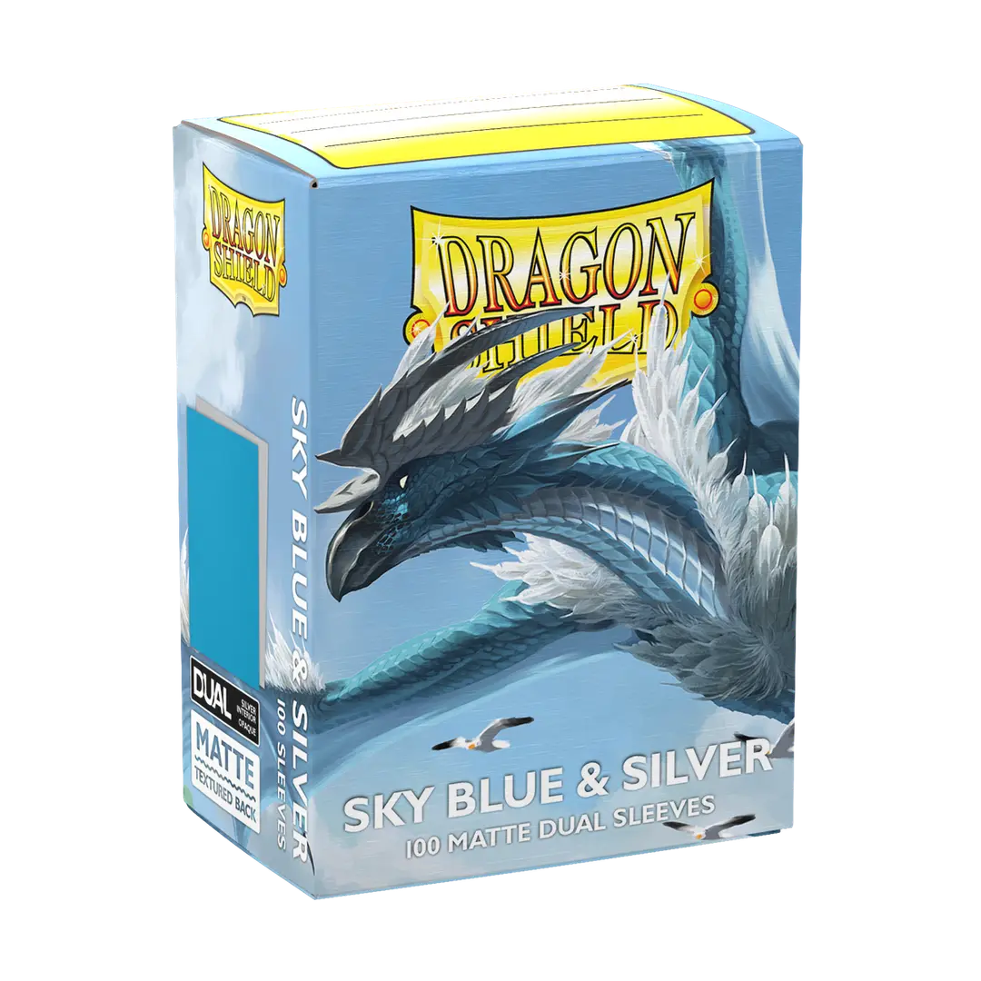 Matte Dual Sleeves - Sky Blue & Silver x100