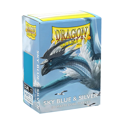 Matte Dual Sleeves - Sky Blue & Silver x100