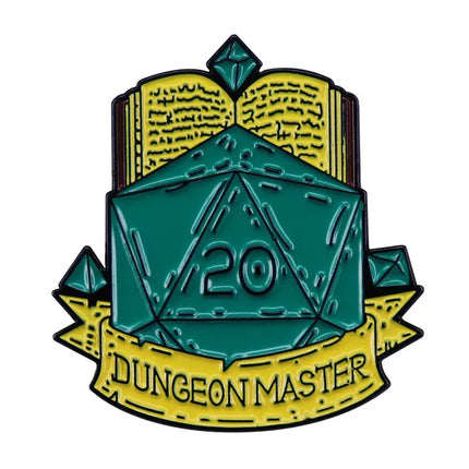 Pin Esmaltado Dungeon Master D20 Verde