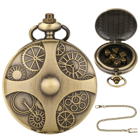 Locket Reloj Engranaje de Bolsillo +  de Metalicosmini [Color Bronce]