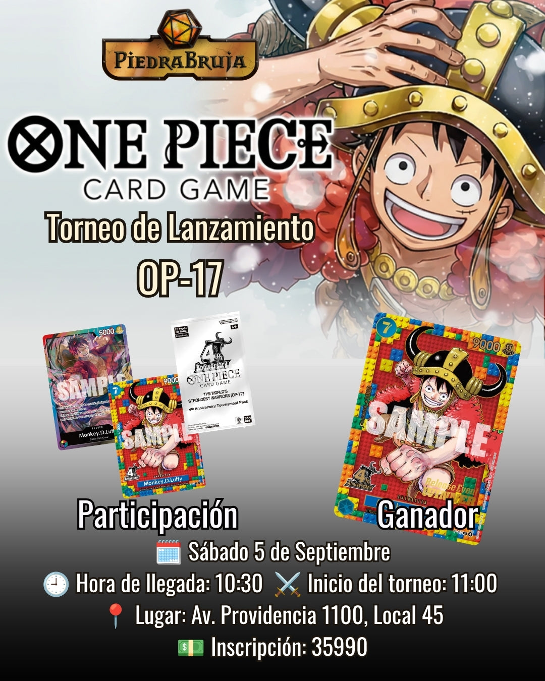 Torneo Pre Lanzamiento One Piece 4th Anniversary Event OP17