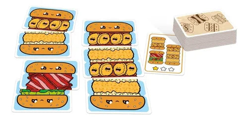 Cartas del juego de mesa burger ya juego