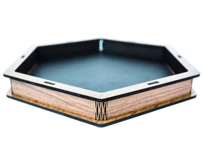 Bandeja para Dados - Madera y Eco Cuero Negro | Dados para juegos de rol y mesa en PiedraBruja Chile