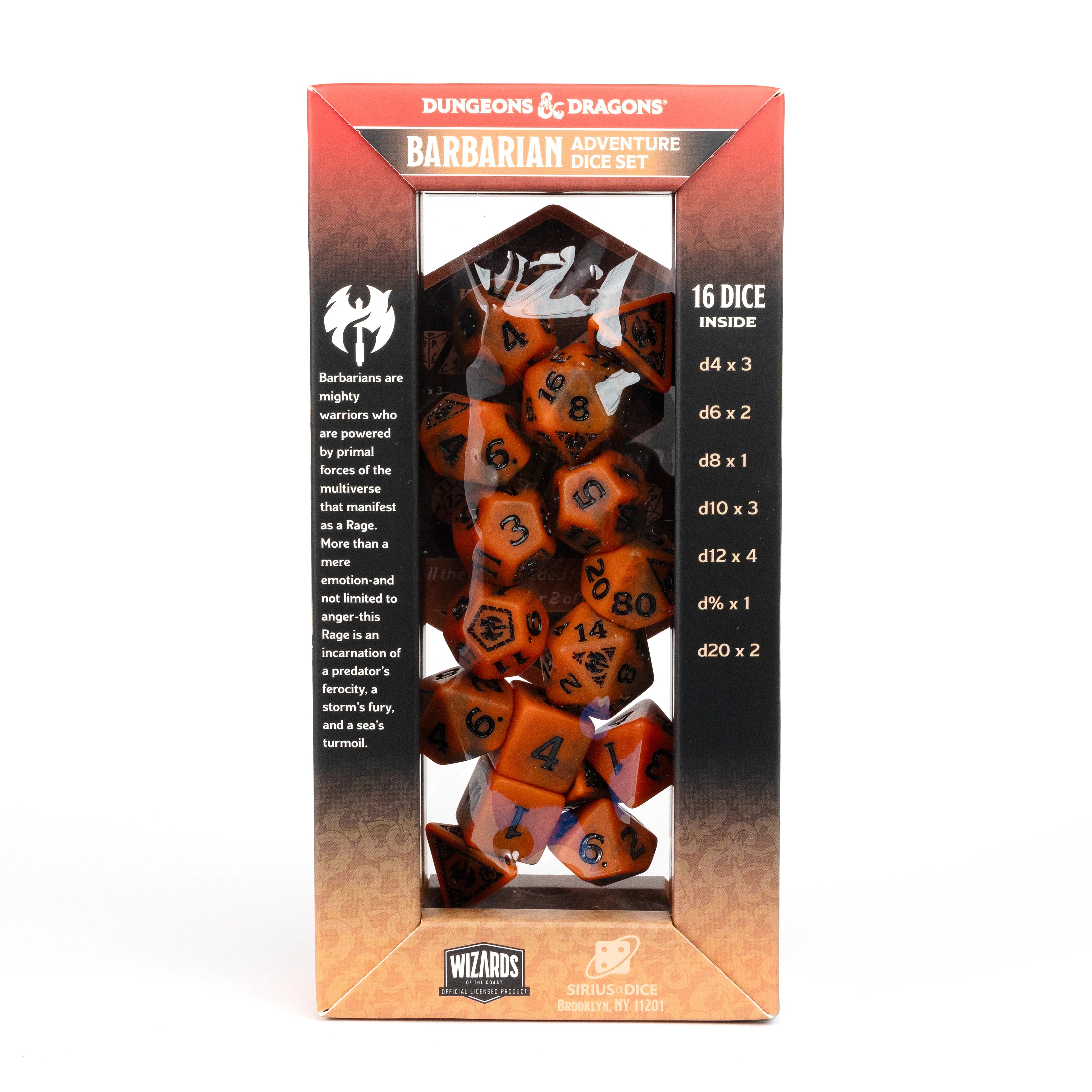 Barbarian Orange - Adventure Dice