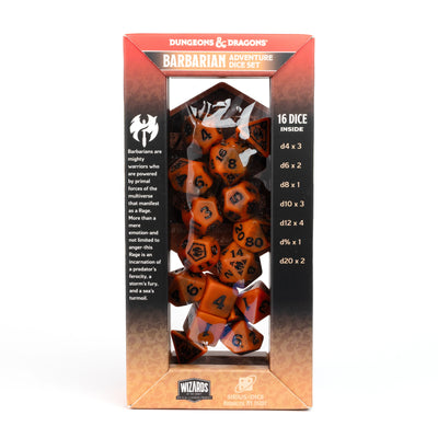 Barbarian Orange - Adventure Dice | Dados para juegos de rol y mesa en PiedraBruja Chile
