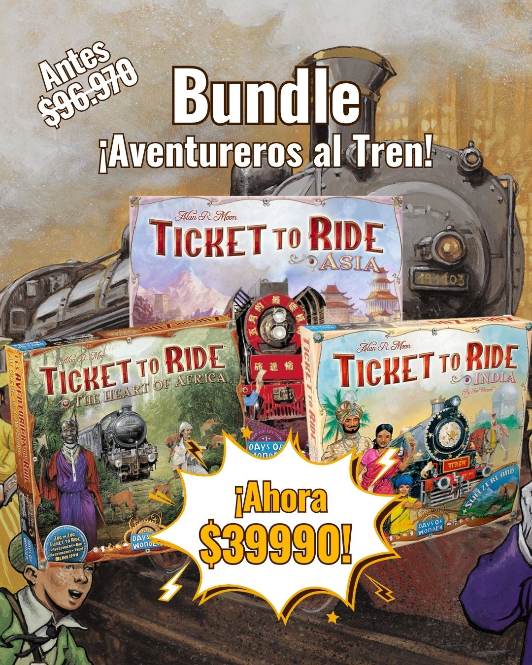 Bundle Expansiones ¡Aventureros al Tren! Asia India y África