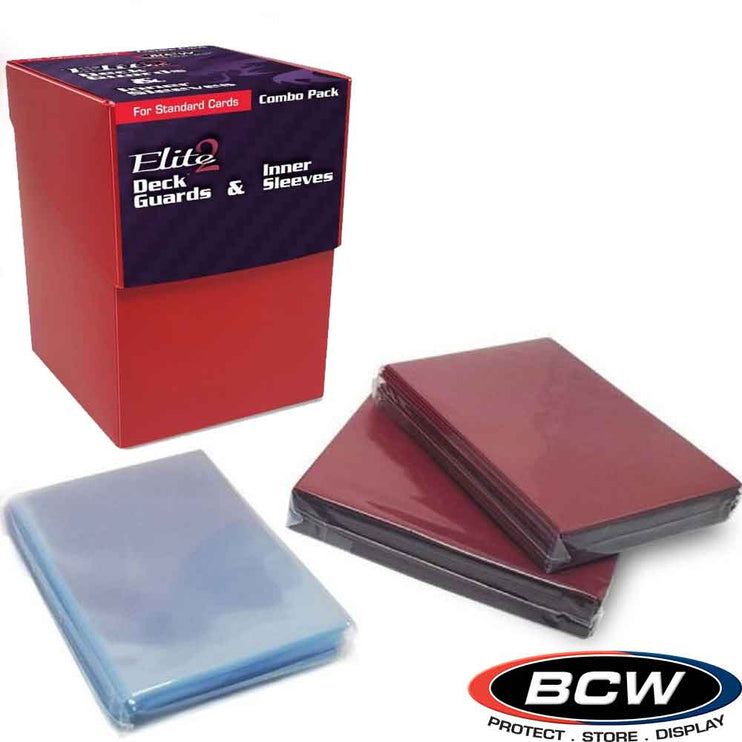 Caja + 100 Sleeves + 100 Inner Sleeves - Red [Combo Pack]